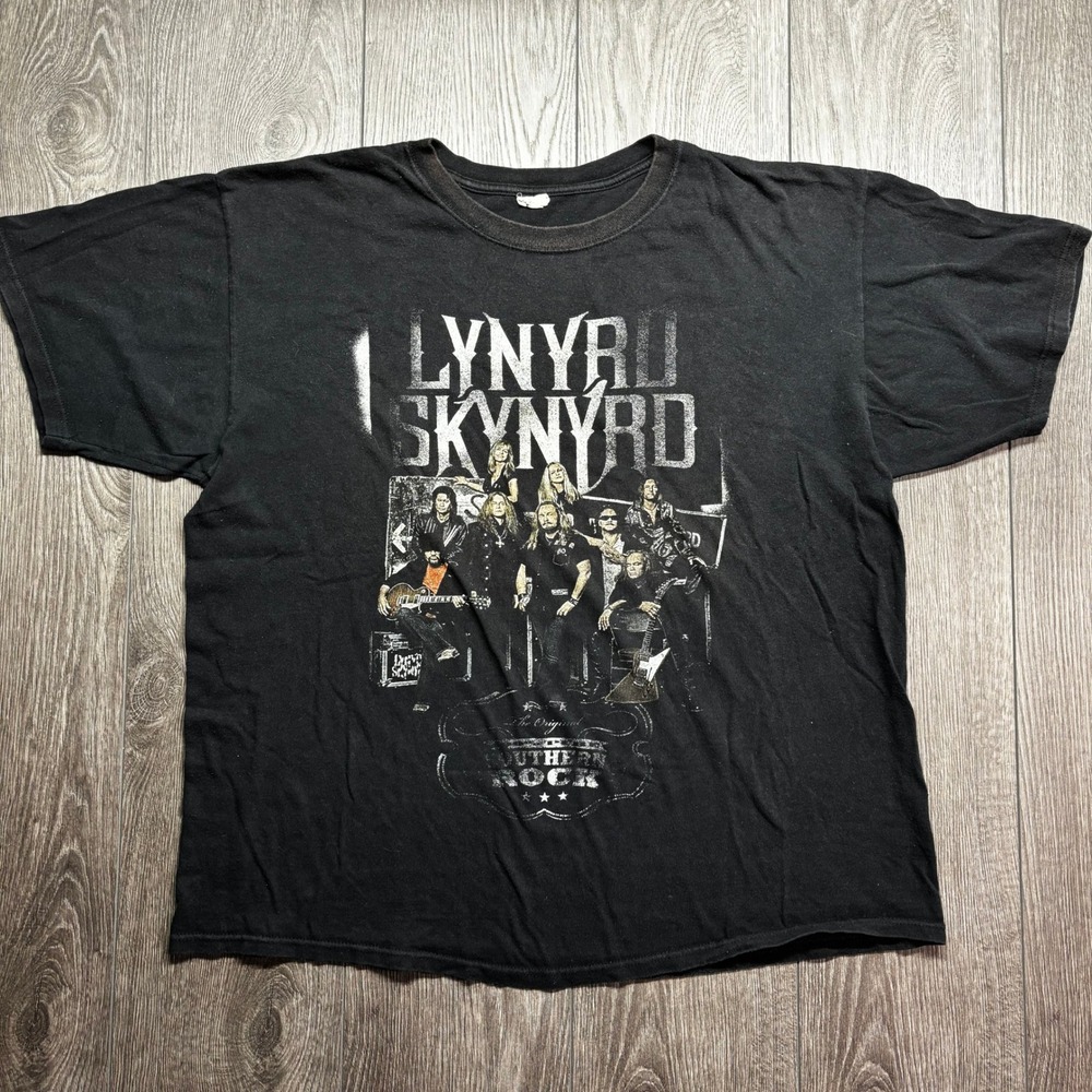 Lynyrd Skynyrd Tour 2008 T Shirt Mens XL Black Southern Rock Band Tee Y2K